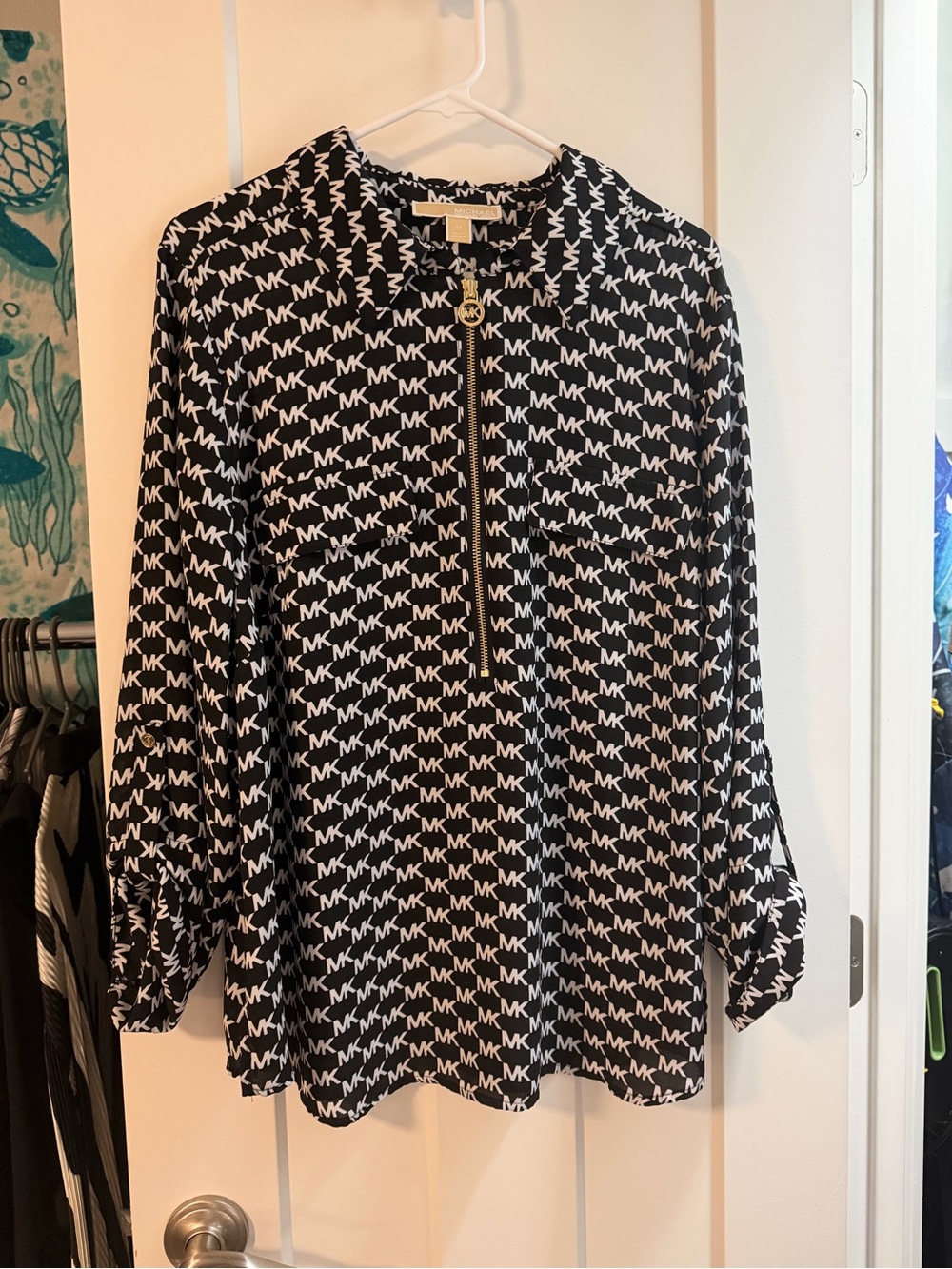2X Michael Kors All Over Print Blouse